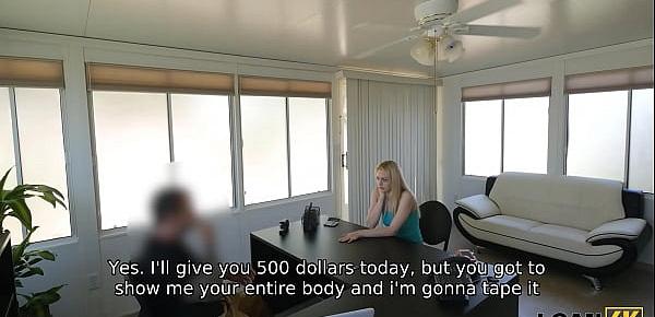  LOAN4K. Dancer shows the bank manager how well she can move her body